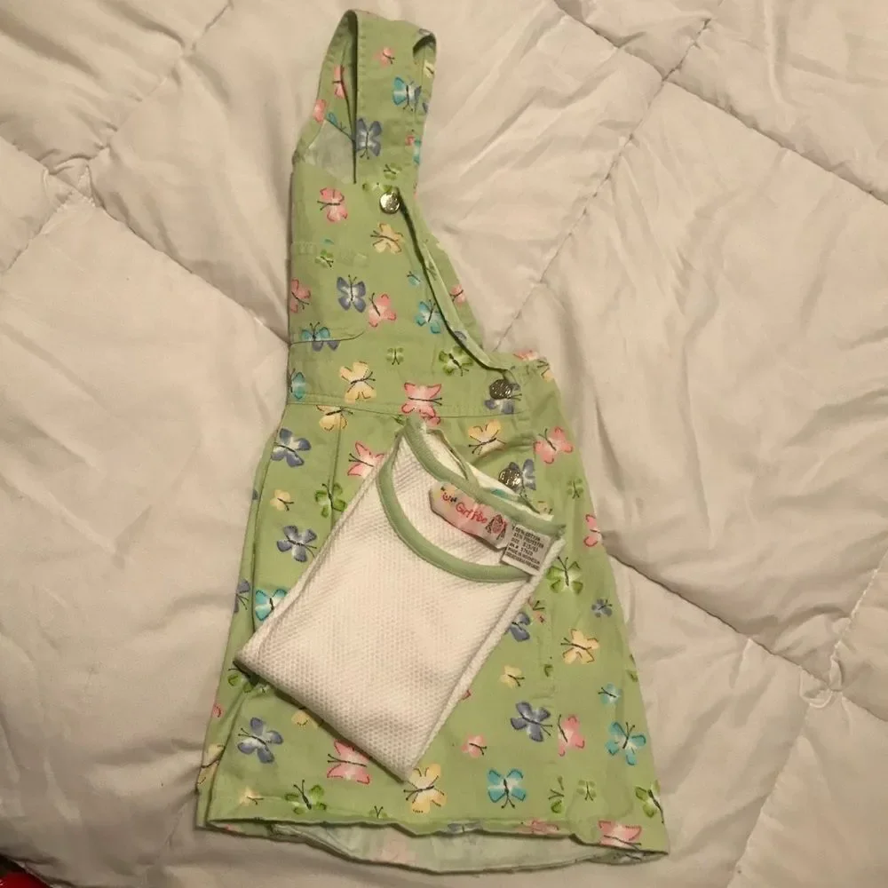 Girl Tribe 5/6 Butterfly Overall and Shirt Set 2pc